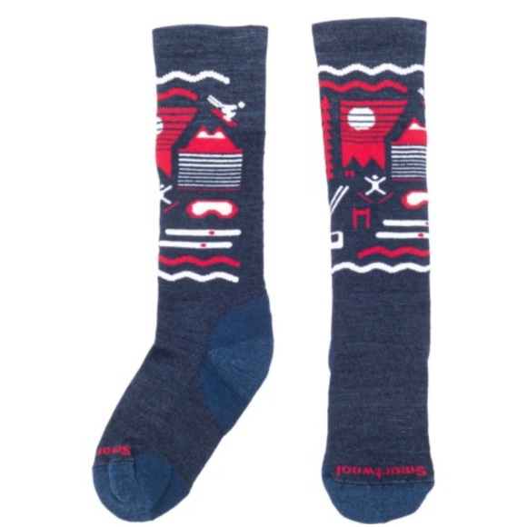 SmartWool kids Wintersport Pattern Ski Socks - Merino Wool, Over the Calf - Picture 1 of 5